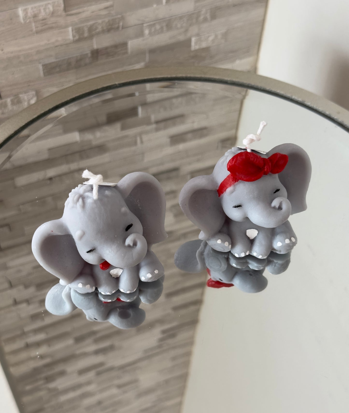 Set of Two Baby Elephant Candles