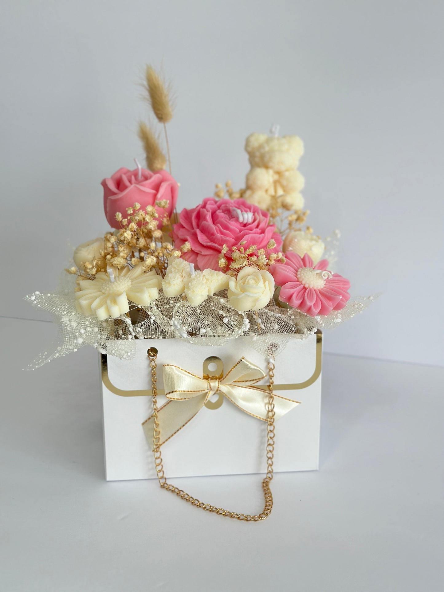 Luxury Flower Candle Purse Bouquet