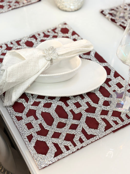 Set of 4 Placemats (Burgundy)