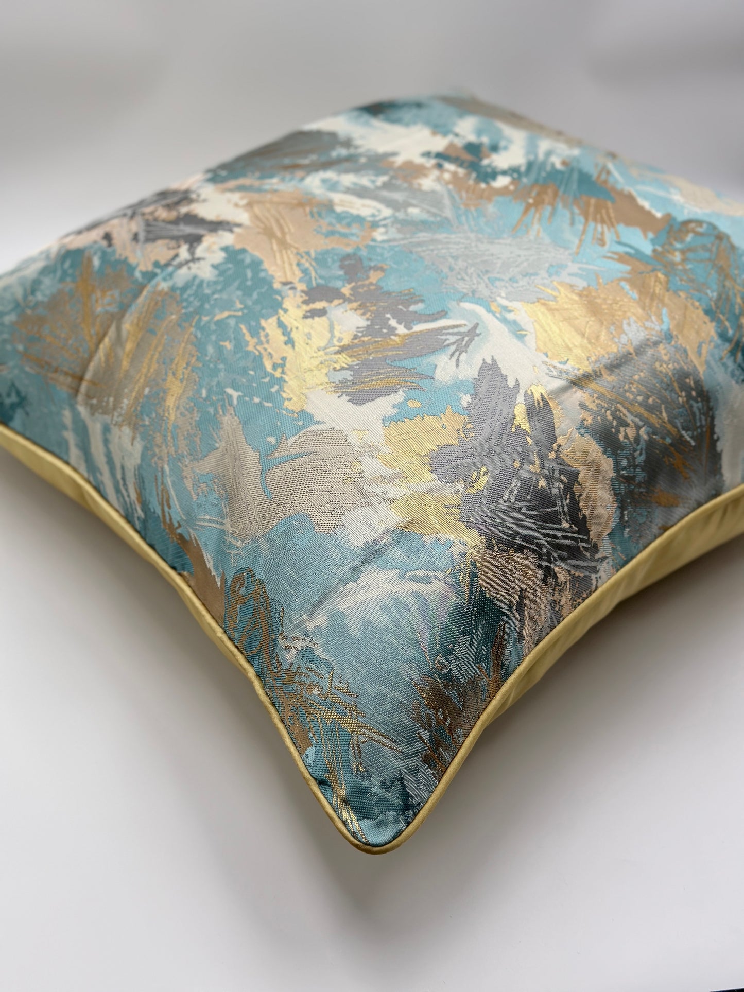 Golden Teal Pillow Cover