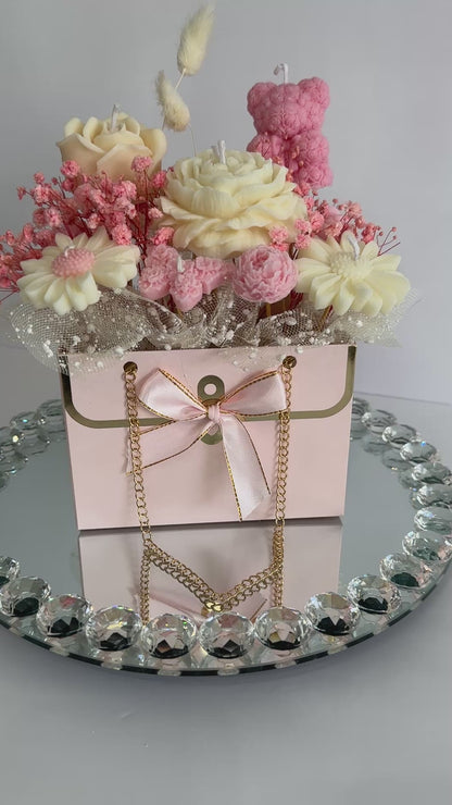 Luxury Flower Candle Purse Bouquet